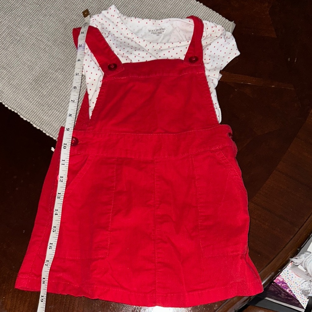 Red Kids Overall Dress